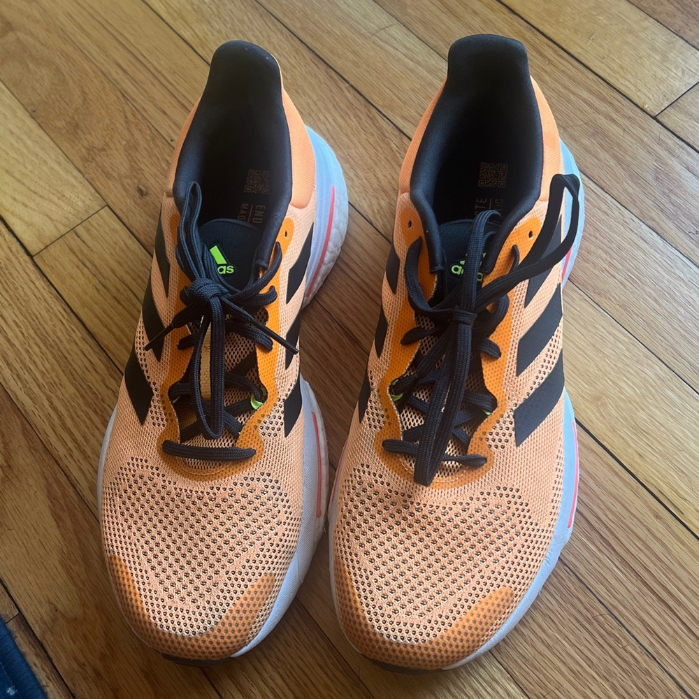 Adidas Orange Running Sneakers with Black Accents